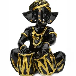 GW CREATIONS Black Lord Ganesha Showpiece-image-87