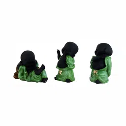 GW CREATIONS Black & Green 3 Pieces Buddha Idol Showpieces-image-91