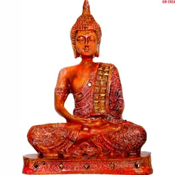 GW CREATIONS Brown Buddha Figurine Showpiece-image-87