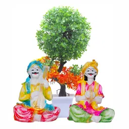 GW CREATIONS White 3 Pieces Figurine Showpiece-image-4