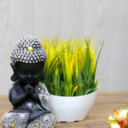 GW CREATIONS Grey & White Buddha Idol  Showpiece-picture-36