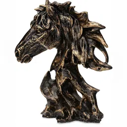 GW CREATIONS Black & Gold Toned Horse Figurine Showpiece-image-77