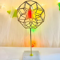 Timaya's Decor Gold Toned Mild Steel with Marble Medium Mushy Mesh Stickler Showpiece-image-11