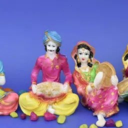 GW CREATIONS White & Green 6 Pieces Figurine Showpiece image 4