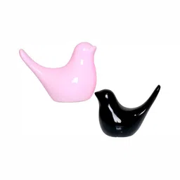 GW CREATIONS Black & Pink Tiny Birds and Animals Figurine Showpiece image 5
