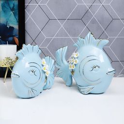 Aura Blue 2 Pieces Figurine Decorative Showpiece-image-117