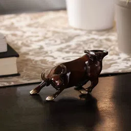 Two Moustaches Brown Bull Figurine Showpieces-picture-13