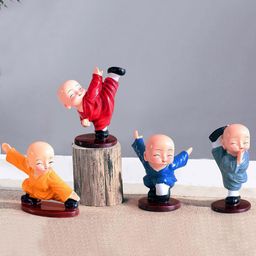TIED RIBBONS Set of 4 Decorative Monk Buddha Statue Showpiece-picture-24