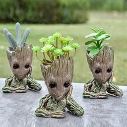 Perpetual Grey & Green 3 Pcs Groot Thinking Succulent Planter image 4