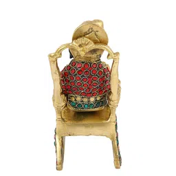 Imli Street Red & Green Textured Ganesh Idol Figurine Showpiece image 4