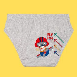 NUSYL Boys Pack Of 4 Printed Anti Bacterial Cotton Basic Brief image 4