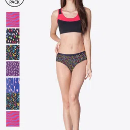 LYRA Women Pack Of 8 Assorted Printed Cotton Hipster Briefs-picture-37