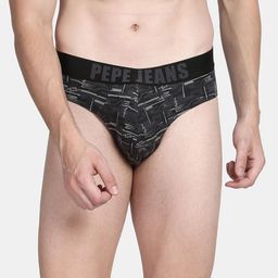 Pepe Jeans Men Grey Printed Cotton Basic Briefs-picture-48