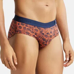 Jockey Men Orange Printed Basic Briefs image 5