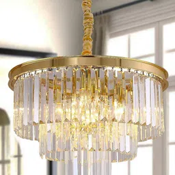 Homesake White Textured 3-Tier Crystal Chandelier-image-96