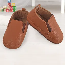 Baby Moo Unisex Kids Leather Brown Slip-On Booties-image-79