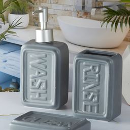 Kookee Grey 3 piece Solid Ceramic Bath Accessories Set-picture-39