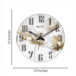 olive tree Fenerty White Engineered Wood Wall Clock image 3