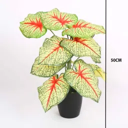 arick decor Artificial PVC Silk Plant with Big Leaves image 3