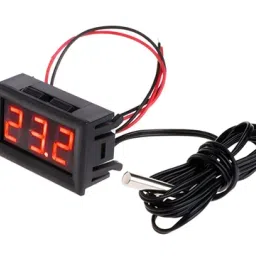 12V DC Digital Thermometer Probe with 0.56 inch LED Display Panel RedBlueGreenView-picture-20