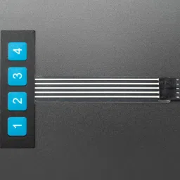 1x4 Membrane Matrix Keypad - 4 KeysView image 2