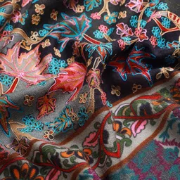 Pashmoda Women Grey Embroidered Pure Wool Shawl image 5