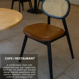 habereindia Mica Solid Wood Dining Chair In Brown Finish image 4