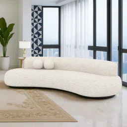 Oakridge Boucle Fabric 4 Seater Sofa in Off-White Color-image-19