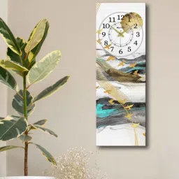 olive tree Multicolour Rectangle 24 Inches Wooden Wall Clock (Mountain)-picture-11