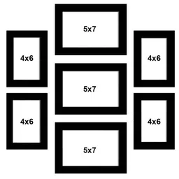art street Black Synthetic Wood Scarlett Wallset Of 7 Collage Photo Frames image 3