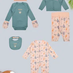 MeeMee Infants Pack of 6 Cotton Baby Apparel Gift Set-image-20