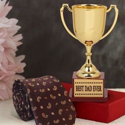 TIED RIBBONS Gold-Toned & Brown Colored Fathers Day Gift Set-picture-17
