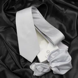 KOVOVE Men Blue Self Striped Neck Tie & Pocket Square Gift Set-image-9