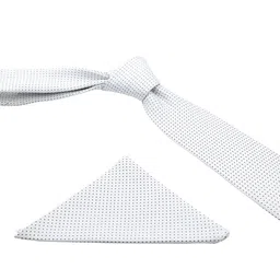 kavove KOVOVE White Polka Dots Tie & Pocket Square Gift Set image 2