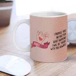 eCraftIndia White & Pink Ribbon With Pinky FingerMessage Printed Ceramic Coffee Mug-picture-18