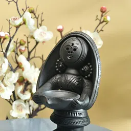 SOWPEACE Brown Terracotta Diya Holding Lady Figurine Showpiece-image-73