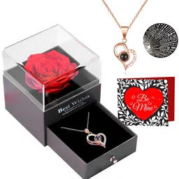 TIED RIBBONS Red & Grey 3 Pcs Valentine Theme Pendant & Card Home Gift Set image 2