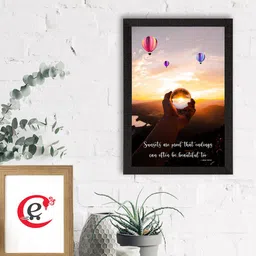 eCraftIndia Black & Brown Sunsets Are Proof That Endings Can Be Beautiful Too Printed Satin Matt UV Wall Painting image 1