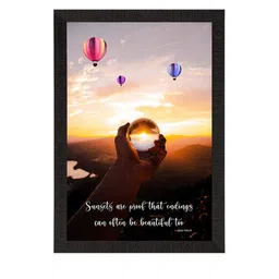 eCraftIndia Black & Brown Sunsets Are Proof That Endings Can Be Beautiful Too Printed Satin Matt UV Wall Painting image 3