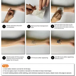 LICK Matte Finish Realistic Semi Temporary Body Tattoo - Beautiful LK-190 image 2