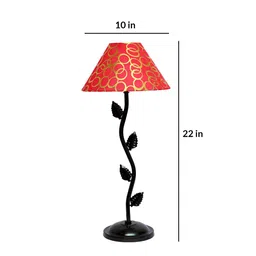 Red & Gold Shade Table Lamp With Metal Base By Foziq image 5