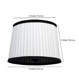 pinecraft international Ravenna White Fabric Pleated Lampshade image 2