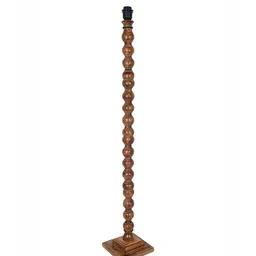 homesake Rustic Wood Floor Lamp, Walnut Brown with Multicolor Fabric Shade, Sweetie Round, Red image 4