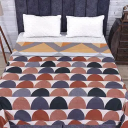 AAZEEM Beige & Black Geometric Printed Microfiber AC Room Double Bed Dohar image 1