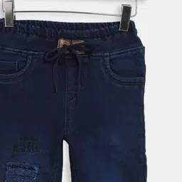 F2M Unisex Kids Slim Fit Jogger High-Rise Mildly Distressed Embroidered Stretchable Jeans image 4