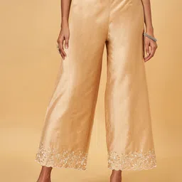 RANGMANCH BY PANTALOONS Women Floral Embroidered Straight Fit Trousers-picture-39