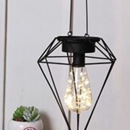 TAYHAA Black Contemporary Open Inverted Diamond Cage Shaped LED Ceiling Lamp-picture-21