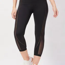 SEEQ Women Black Solid Three Fourth Length Tights-picture-16