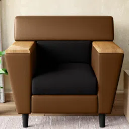 godrej interio Vertex Fabric 1 Seater Sofa In Tofee & Dark Grey Colour-picture-14
