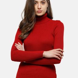 98 Degree North Women Red Turtle Neck Pullover-picture-15
